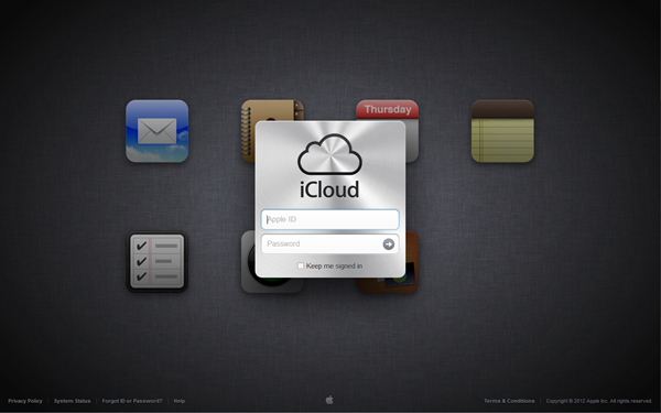 Fig 1 - iCloud sign-in page