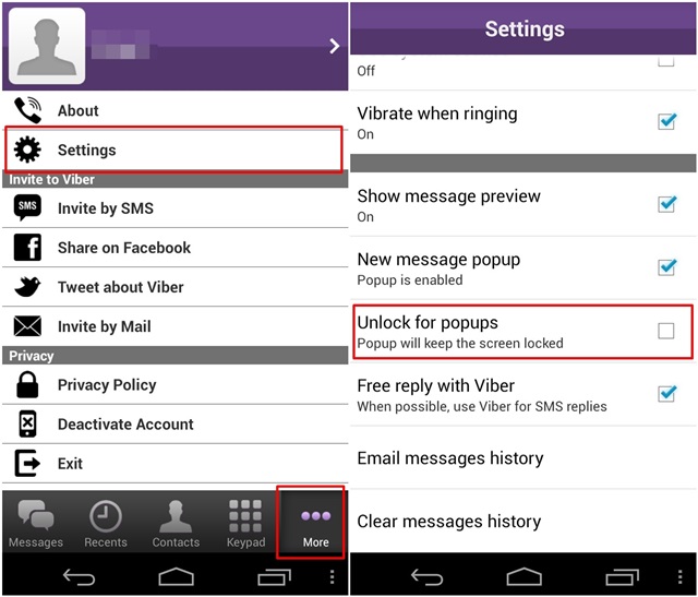 Disable the Unlock for popups function Disable the Unlock for popups function